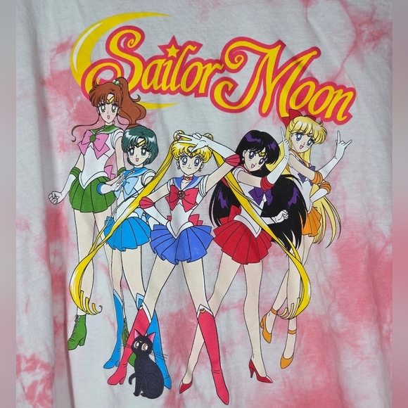 Sailor Moon Sailor Gaurdians Pink Tie Dye T-Shirt Size XL - Picture 2 of 5